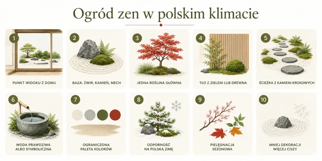 Japoński ogród zen w polskim klimacie: projekt, rośliny i zasady