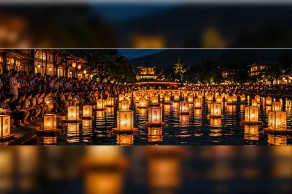 Japońskie festiwale matsuri – procesja z latarniami podczas Obon nocą