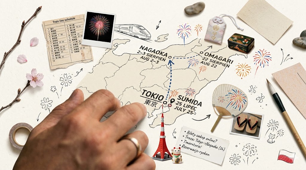 Japonia latem 2026: festiwale fajerwerków, bilety, trasy z Tokio, terminy Sumida, Nagaoka, Omagari i praktyczny plan podróży dla turystów z Polski.