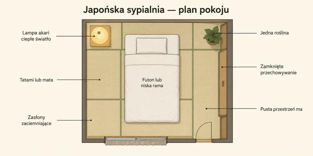 Japońska sypialnia: futon, tatami i spokojny sen