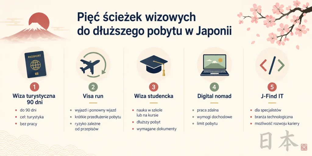 Drogi do dłuższego pobytu w Japonii: pięć ścieżek wizowych